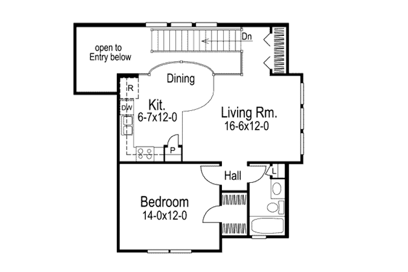 Dream House Plan - Floor Plan - Upper Floor for Traditional House Plan #57-291 - 1 bed, 1 bath