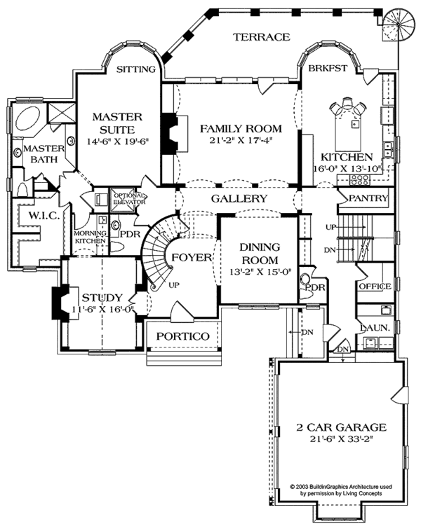 Home Plan - European Floor Plan - Main Floor Plan #453-454