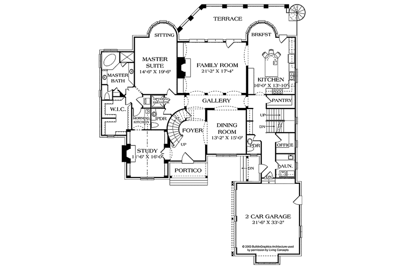 Home Plan - Floor Plan - Main Floor for European House Plan #453-454 - 5 bed, 5 bath