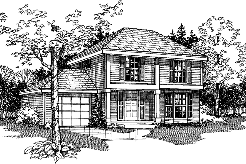 Architectural House Design - Country Exterior - Front Elevation Plan #320-552