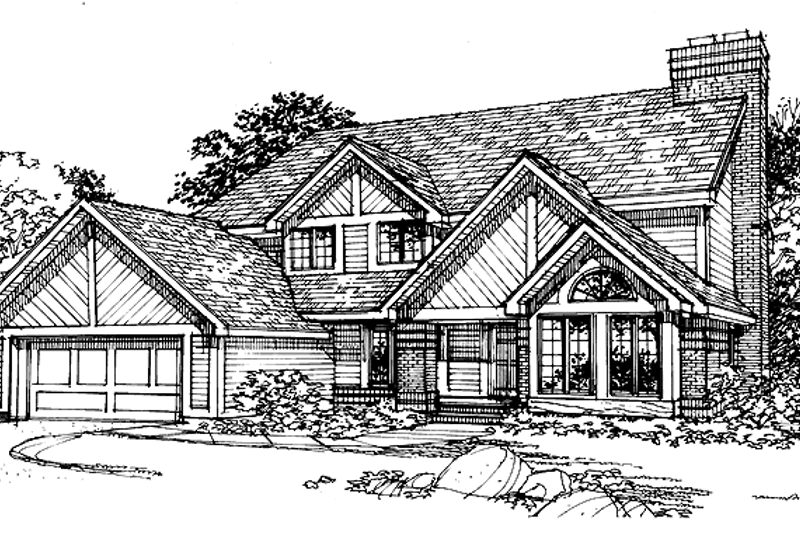 Architectural House Design - Exterior - Front Elevation 3 for European House Plan #320-703 - 4 bed, 2.5 bath