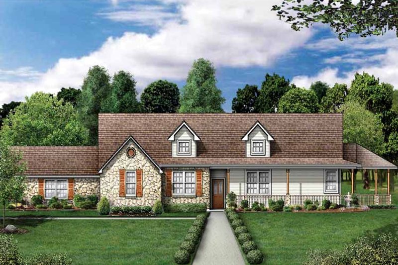 House Blueprint - Country Exterior - Front Elevation Plan #84-698