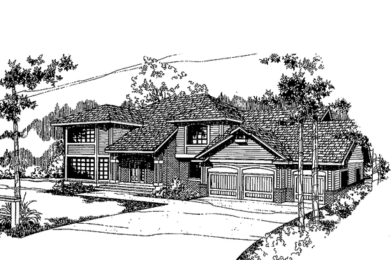 Exterior - Front Elevation 3 for Contemporary House Plan #60-810 - 6 bed, 4.5 bath