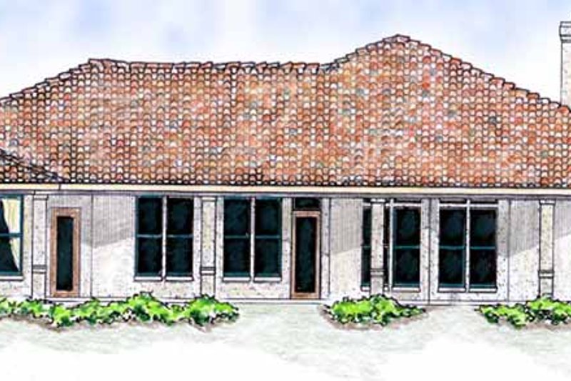 Dream House Plan - Exterior - Rear Elevation for Mediterranean House Plan #410-3567 - 2 bed, 2.5 bath