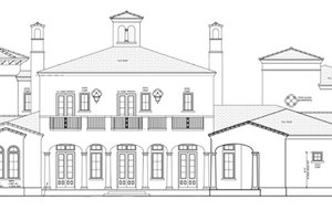 Exterior - Rear Elevation for Mediterranean House Plan #1058-25 - 5 bed, 6 bath