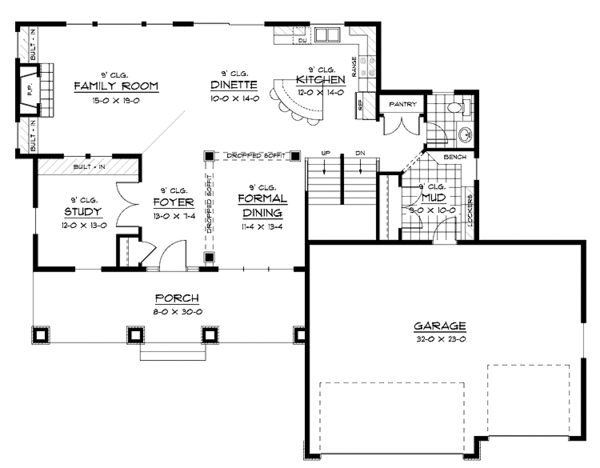 House Plan Design - European Floor Plan - Main Floor Plan #51-627