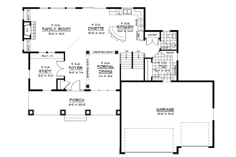 Dream House Plan - Floor Plan - Main Floor for European House Plan #51-627 - 4 bed, 2.5 bath