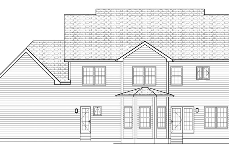 Home Plan - Exterior - Rear Elevation for Colonial House Plan #1010-170 - 4 bed, 3.5 bath