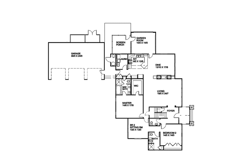 Dream House Plan - Floor Plan - Main Floor for Craftsman House Plan #939-12 - 4 bed, 3.5 bath