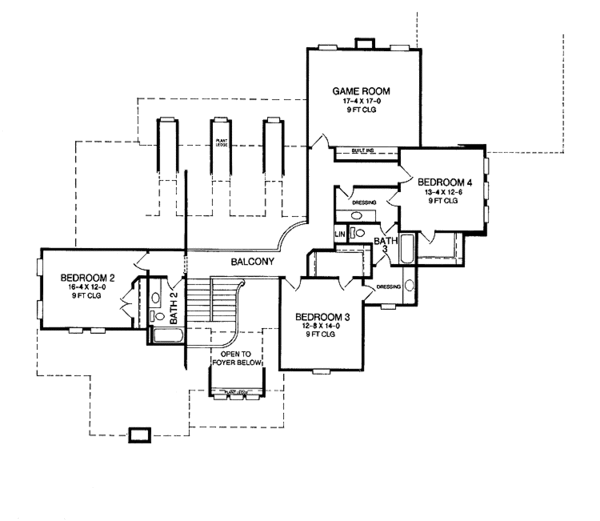 House Blueprint - Country Floor Plan - Upper Floor Plan #952-268