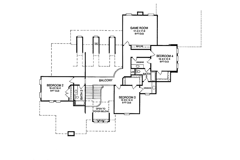 Architectural House Design - Floor Plan - Upper Floor for Country House Plan #952-268 - 4 bed, 3.5 bath