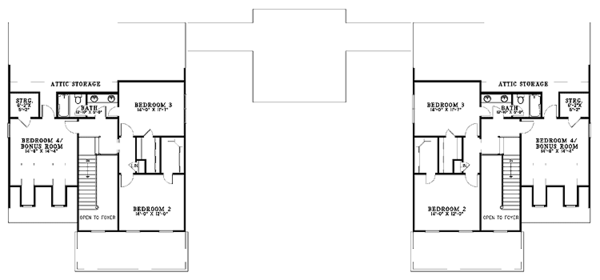 Country Floor Plan - Upper Floor Plan #17-2904