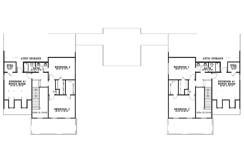 Home Plan - Floor Plan - Upper Floor for Country House Plan #17-2904 - 8 bed, 4 bath