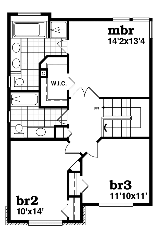 Home Plan - Colonial Floor Plan - Upper Floor Plan #47-904