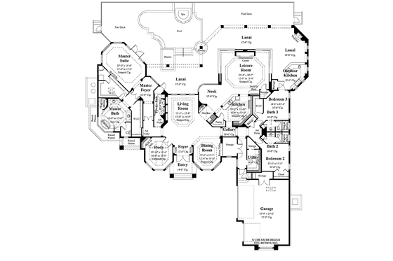 Floor Plan - Main Floor for Mediterranean House Plan #930-272 - 3 bed, 3.5 bath