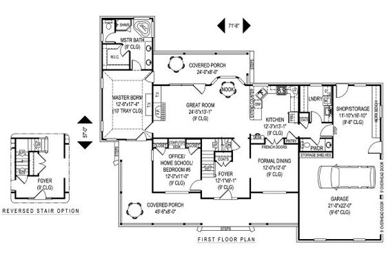 Floor Plan - Main Floor for Country House Plan #11-230 - 4 bed, 2.5 bath