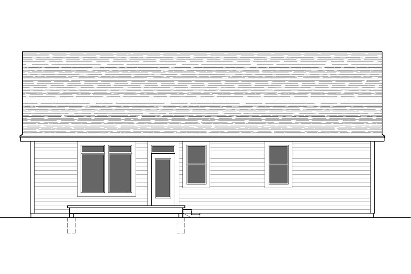 Architectural House Design - Exterior - Rear Elevation for Craftsman House Plan #112-260 - 3 bed, 2 bath