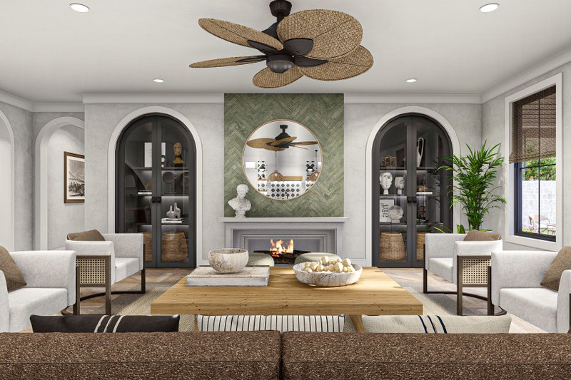 Home Plan - Interior - Family Room for Mediterranean House Plan #455-566 - 4 bed, 3.5 bath
