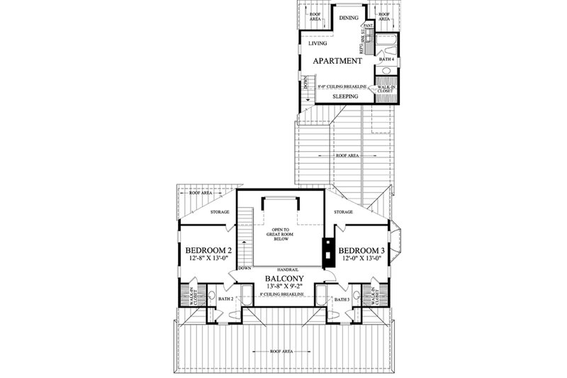 Home Plan - Floor Plan - Upper Floor for Southern House Plan #137-265 - 3 bed, 3.5 bath