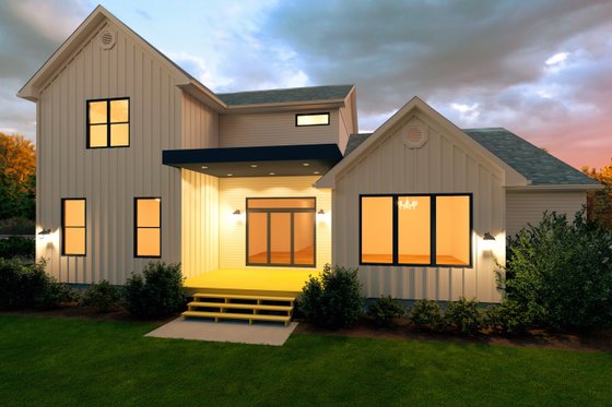 Exterior - Rear Elevation for Farmhouse House Plan #1111-6 - 4 bed, 2.5 bath