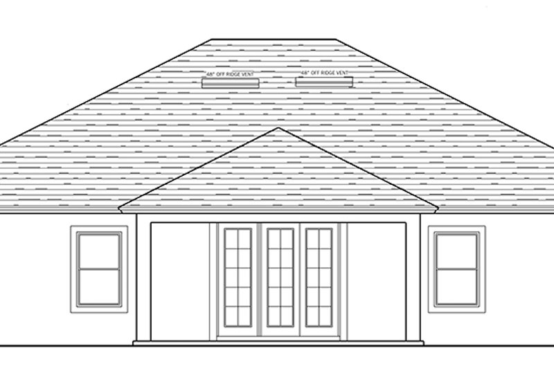 House Blueprint - Exterior - Rear Elevation for Traditional House Plan #1058-119 - 3 bed, 2 bath
