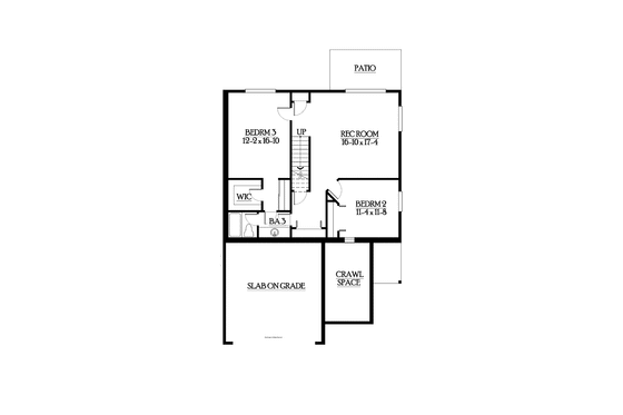 Floor Plan - Lower Floor for Ranch House Plan #132-540 - 3 bed, 2.5 bath