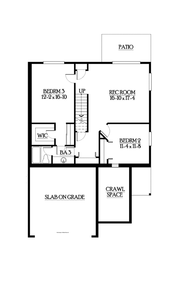 Home Plan - Ranch Floor Plan - Lower Floor Plan #132-540