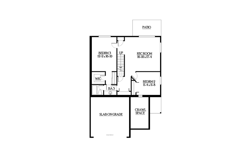 Dream House Plan - Floor Plan - Lower Floor for Ranch House Plan #132-540 - 3 bed, 2.5 bath