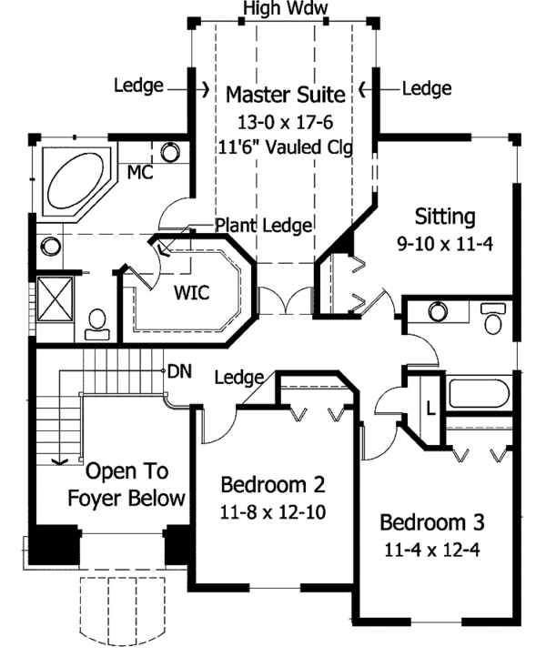 Dream House Plan - Traditional Floor Plan - Upper Floor Plan #51-894