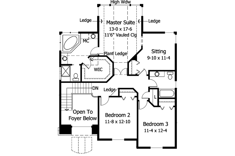Home Plan - Floor Plan - Upper Floor for Traditional House Plan #51-894 - 3 bed, 2.5 bath