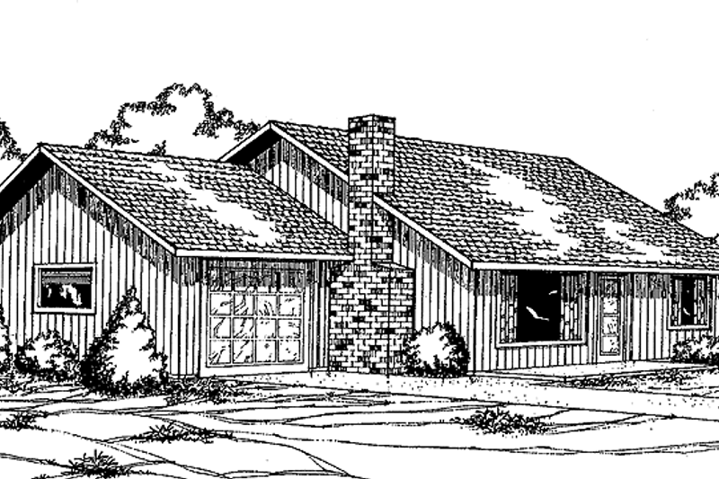 House Blueprint - Contemporary Exterior - Front Elevation Plan #60-758