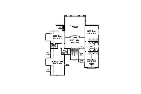 Floor Plan - Upper Floor for Traditional House Plan #929-840 - 5 bed, 4 bath