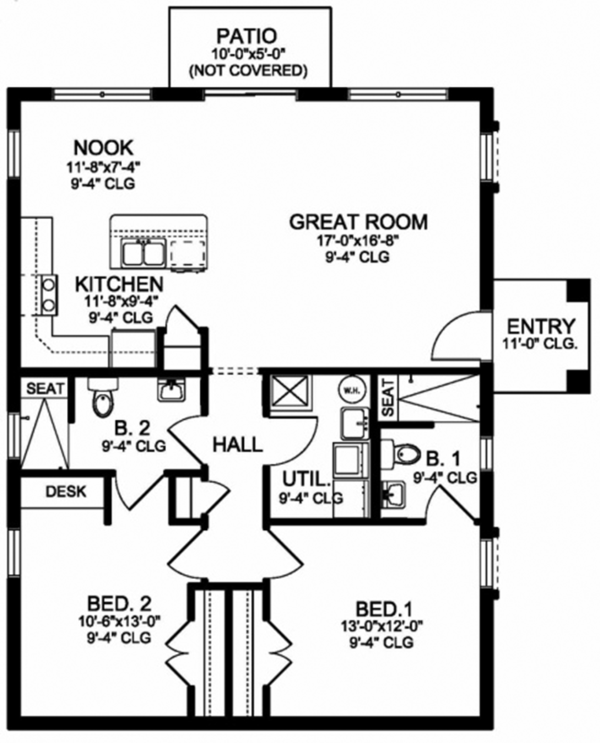 Mediterranean Floor Plan - Main Floor Plan #1058-115