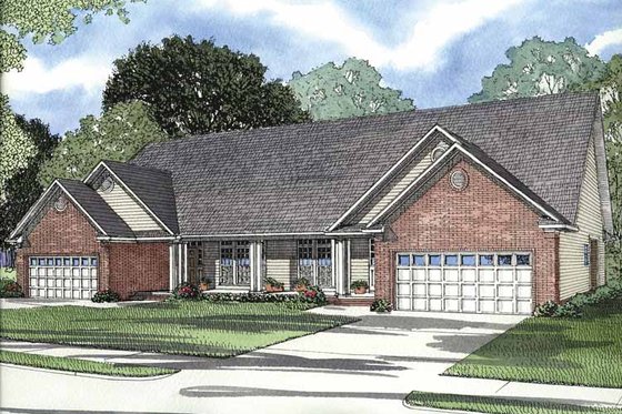 Exterior - Front Elevation 4 for Traditional House Plan #17-2694 - 6 bed, 6 bath