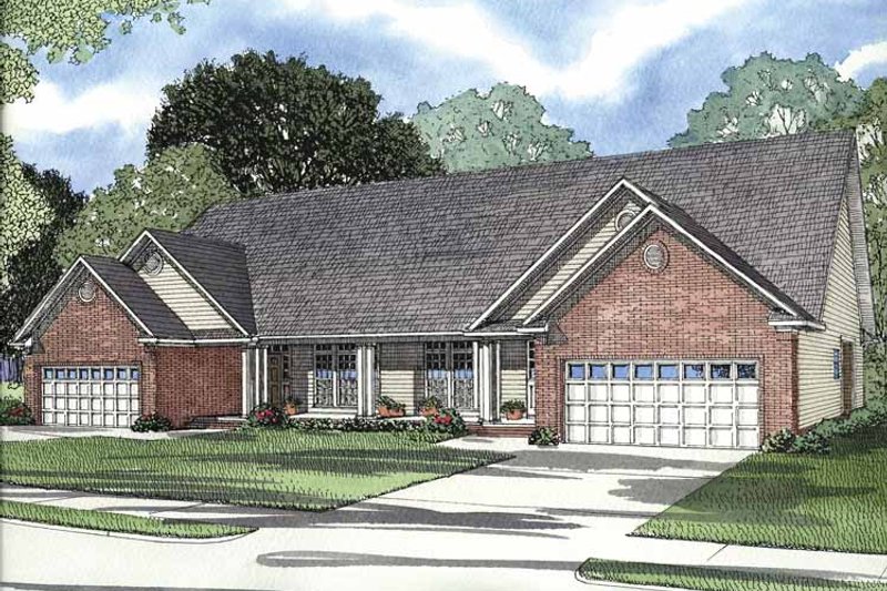 Home Plan - Exterior - Front Elevation 4 for Traditional House Plan #17-2694 - 6 bed, 6 bath