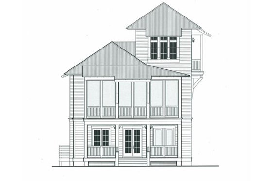 Exterior - Other Elevation for Beach House Plan #443-10 - 4 bed, 5 bath