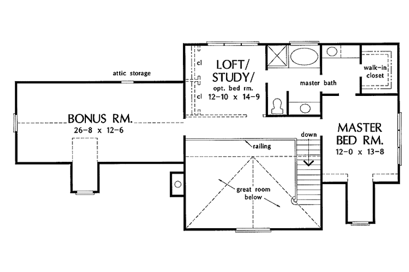 Home Plan - Floor Plan - Upper Floor for Country House Plan #929-246 - 3 bed, 2 bath