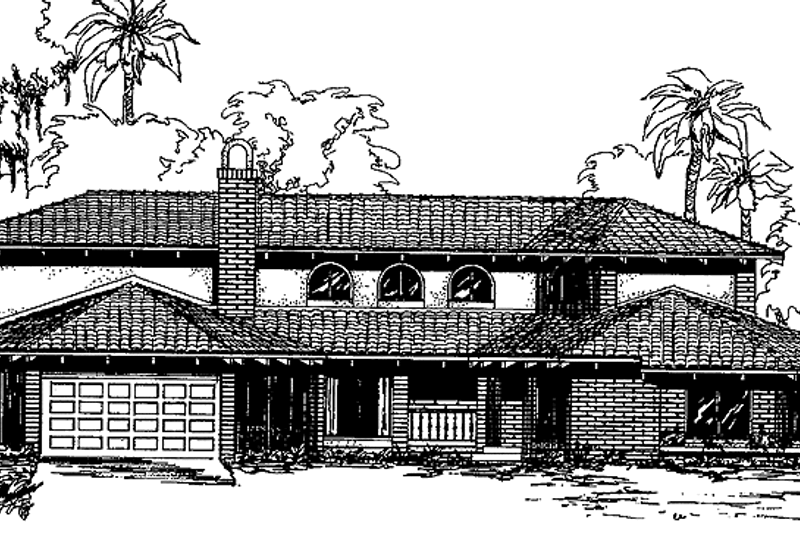 House Design - Mediterranean Exterior - Front Elevation Plan #60-716