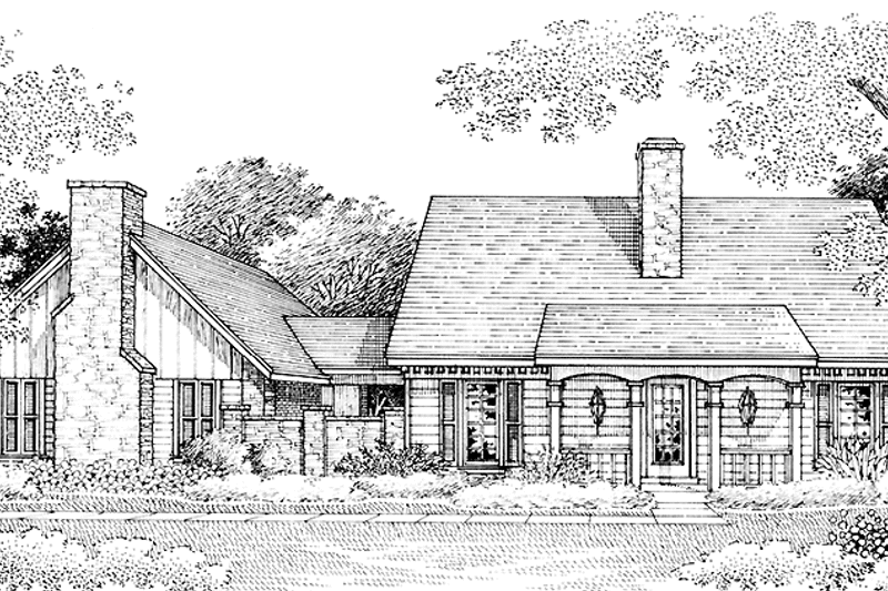 Architectural House Design - Exterior - Front Elevation 3 for Traditional House Plan #45-420 - 3 bed, 2 bath