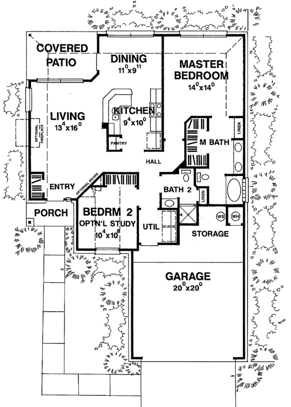House Design - Ranch Floor Plan - Main Floor Plan #472-282