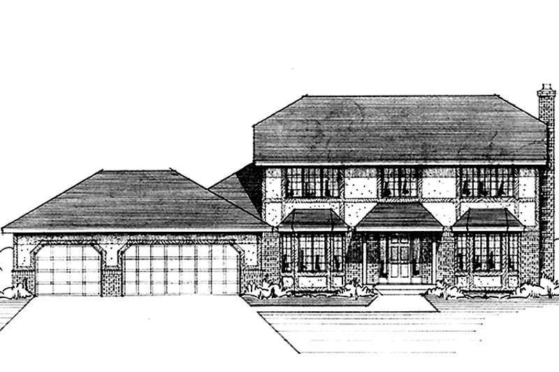 Home Plan - Exterior - Front Elevation 3 for Tudor House Plan #51-744 - 3 bed, 2.5 bath