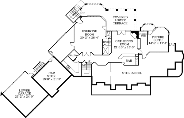 House Plan Design - European Floor Plan - Lower Floor Plan #453-318
