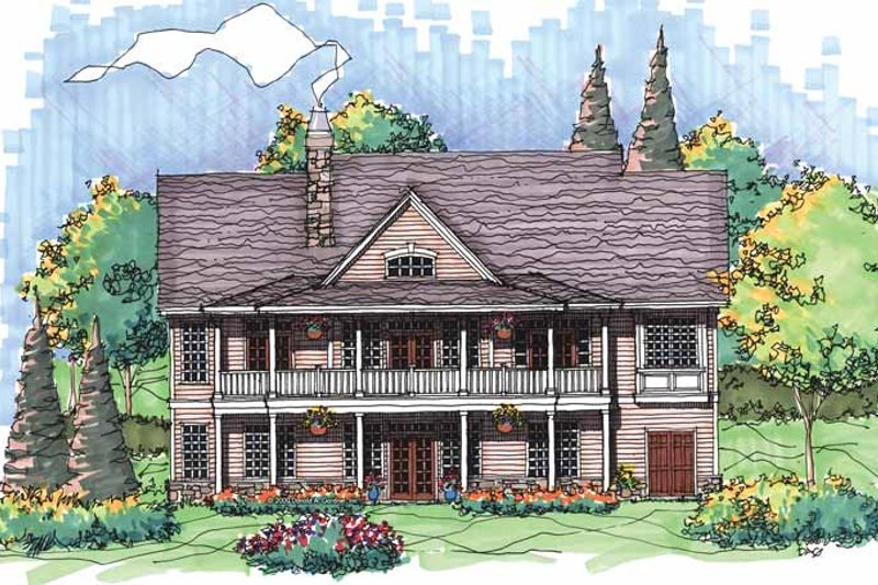 Home Plan - Exterior - Rear Elevation for Country House Plan #929-563 - 4 bed, 3 bath