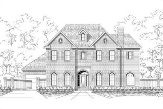 Exterior - Front Elevation for Traditional House Plan #411-250 - 4 bed, 3 bath