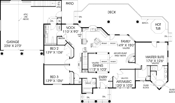 House Plan Design - Country Floor Plan - Main Floor Plan #60-223