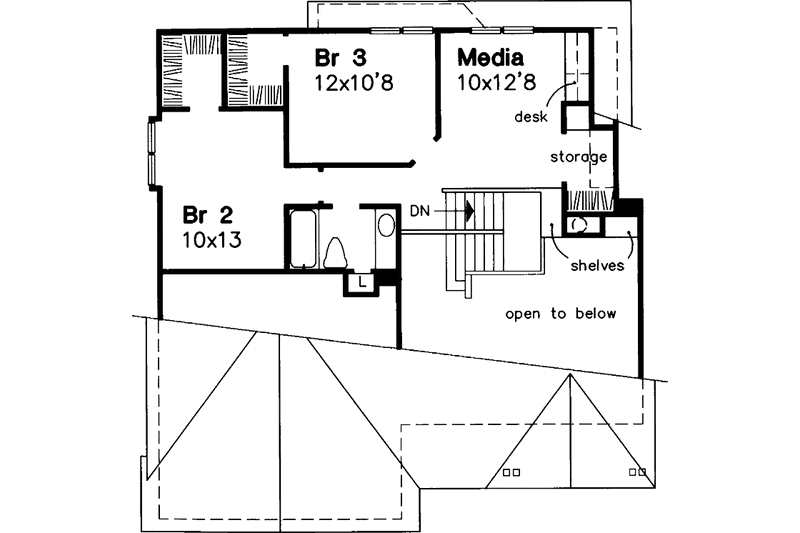 Home Plan - Floor Plan - Upper Floor for Craftsman House Plan #320-648 - 3 bed, 2 bath