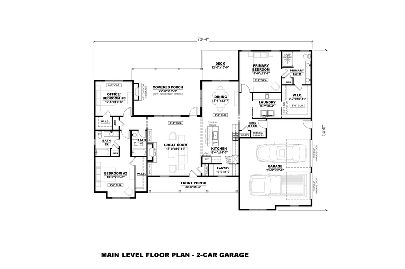 House Design - Floor Plan - Main Floor for Farmhouse House Plan #1117-23 - 3 bed, 3 bath