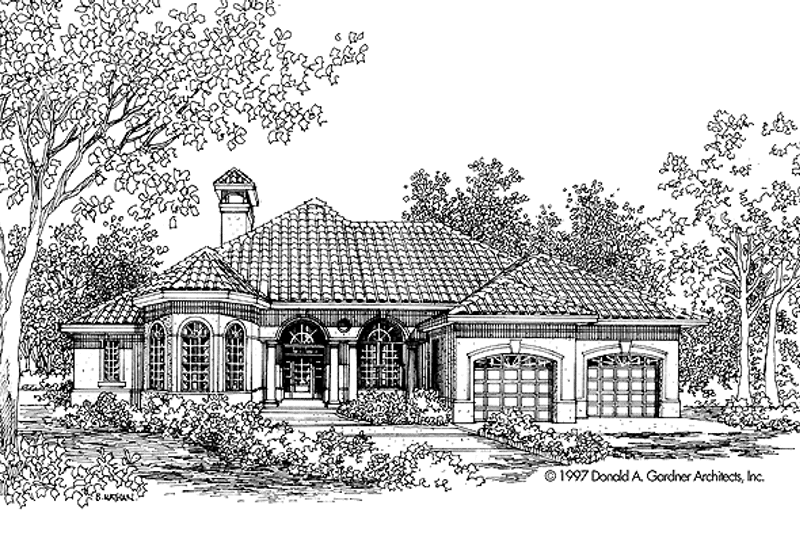 Dream House Plan - Exterior - Front Elevation 3 for Mediterranean House Plan #929-295 - 4 bed, 2.5 bath