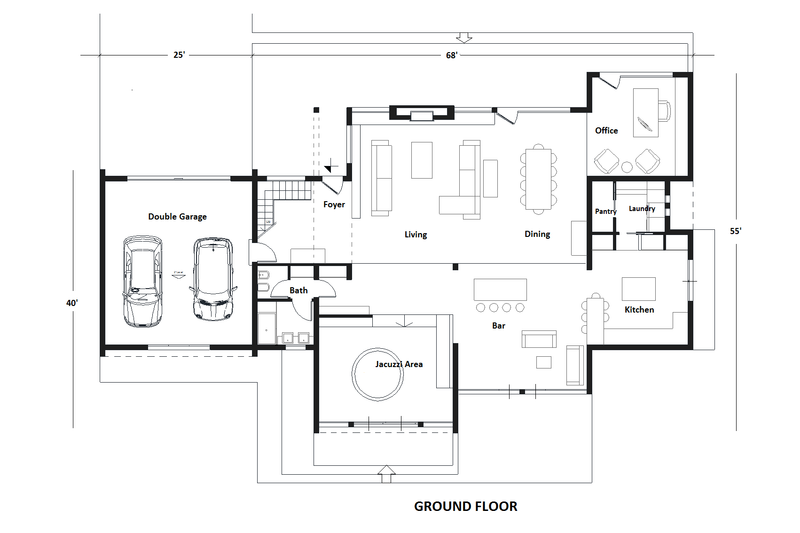 Modern Style House Plan - 4 Beds 6 Baths 5164 Sq/Ft Plan #542-1 ...