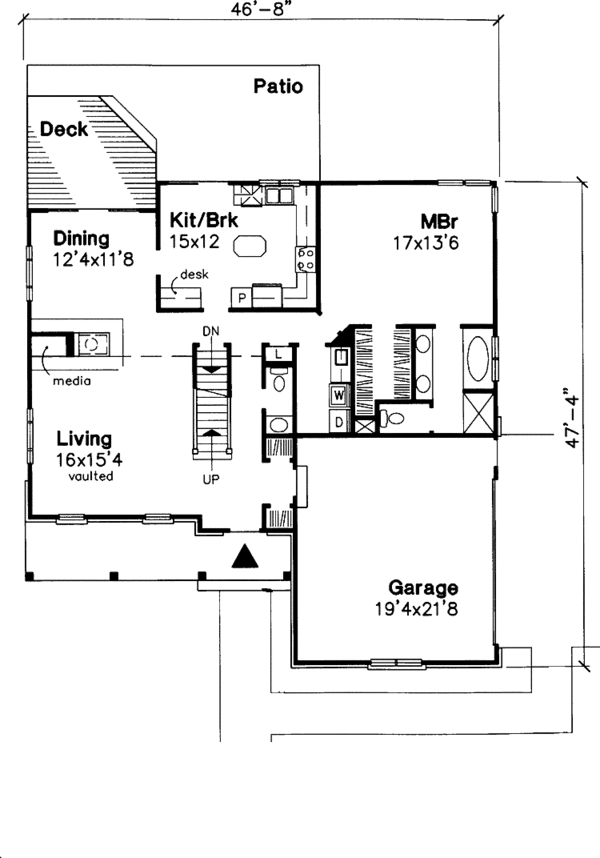 Architectural House Design - Country Floor Plan - Main Floor Plan #320-632